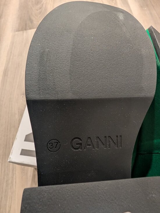 GANNI | Retro Satin Platform Wedge Mule In Kelly Green EU37 - Picture 10 of 11